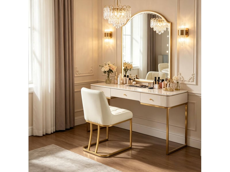  Chaise de salle à manger 52.5x42.5x 84cm, lot de 2, ergonomique, stable et moderne, en métal, coloris beige  - Conforama D