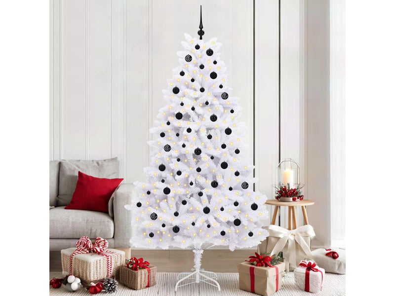  Sapin de noël, arbre de noël artificiel à branches articulées blanc 210 cm shl8728  - Conforama B