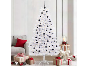 Sapin de noël, arbre de noël artificiel à branches articulées blanc 210 cm shl8728