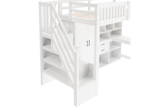 Lit mezzanine 90x200 cm <strong></strong>  <strong></strong> coloris blanc
