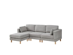 Canapé d'angle réversible fixe MODENVIE  3 places Polyester gris clair