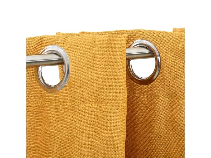  Rideau occultant, rideau black-out aspect de lin avec œillets jaune 290x245 cm cf43942  - Conforama C