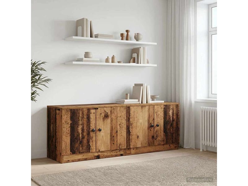 Table de chevet avec stockage 2 pièces bois ancien 66 x 35 x 48 cm - Conforama B