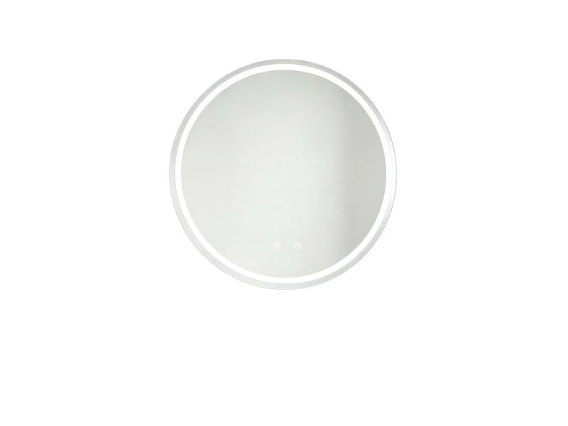  Miroir rond mural de salle de bain 80 x 80 cm – argenté – éclairage led tactile antibuée réglable  - Conforama A