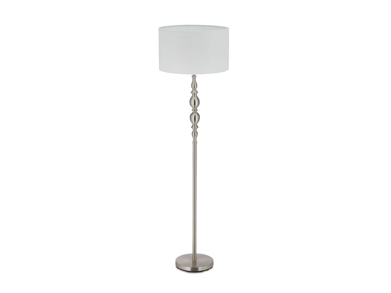  Lampe sur pied moderne avec abat-jour tissu 150 x 25 x 25 cm ambiance cosy chic en métal blanc 13_0008597  - Conforama A