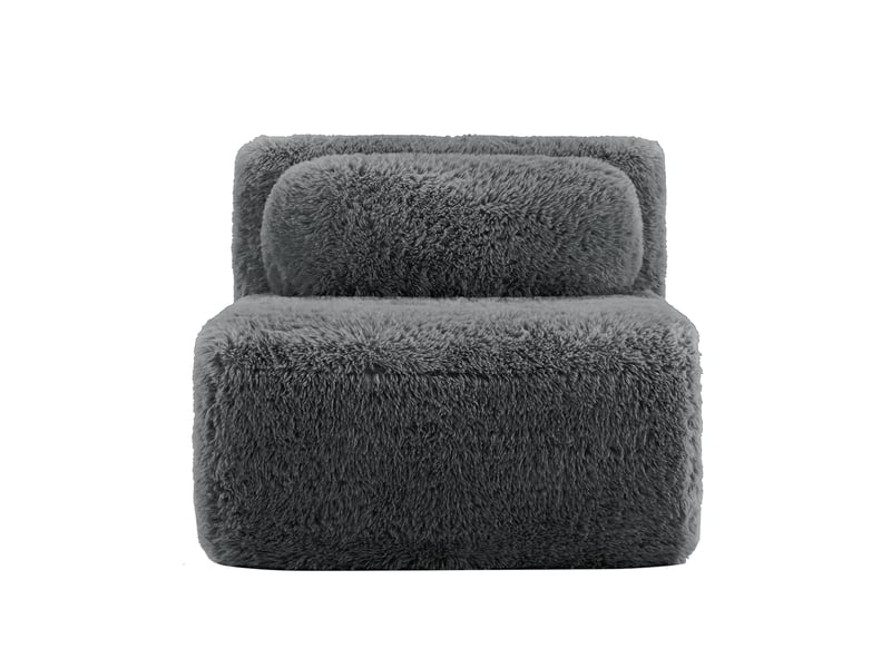  Canapé de salon, canapé tissu, en tissu, avec accoudoirs, gris  - Conforama C
