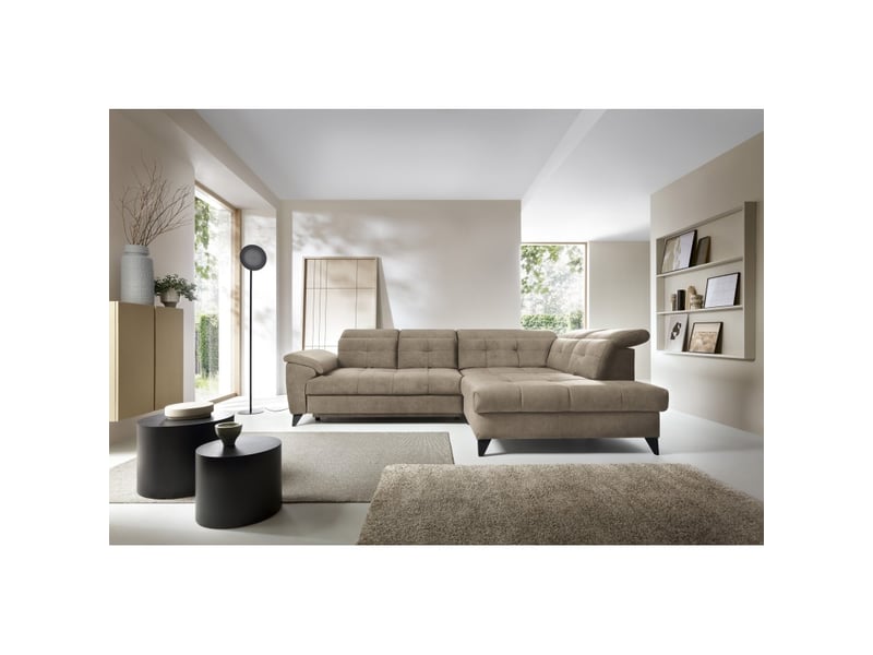  Canapé d'angle beige 5 places angle droit méridienne confort inferno  - Conforama B