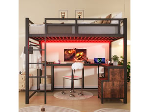 Lit mezzanine 140x200 cm <strong>STILVORA</strong>  <strong></strong> coloris noir