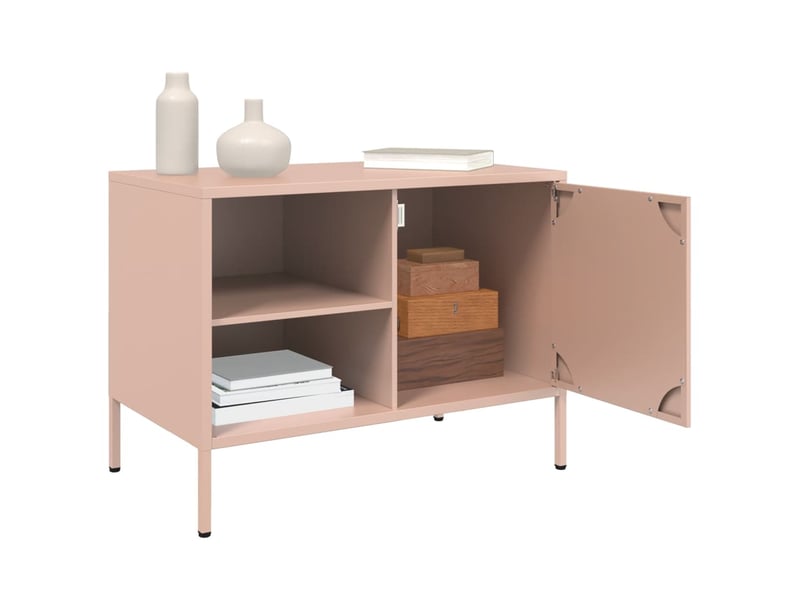  Meuble tv - banc tv - meuble de rangement rose 68x39x50,5 cm acier  - Conforama E