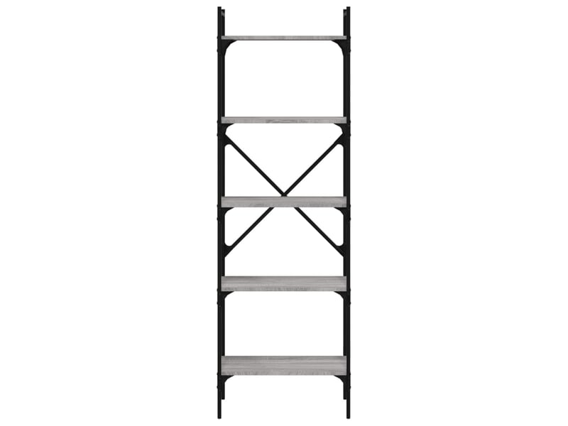  Bibliothèque à 5 niveaux, armoire à livres sonoma gris 56x31,5x174 cm  - Conforama D