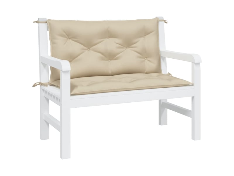  Lot de 2 coussins de banc jardin, coussins d'assise beige 100x50x7 cm tissu oxford cf58713  - Conforama C