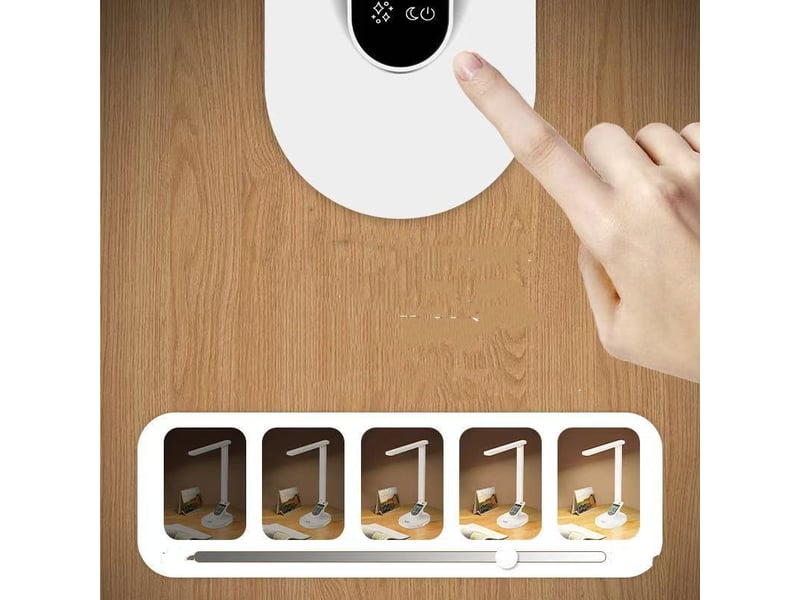  Lampe de bureau led à intensité variable – port de chargement usb, blanc  - Conforama D