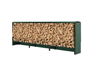Porte-bûches extérieur réglable avec bâche en pe, capacité 1 m³, 300 x 36 x 99 cm