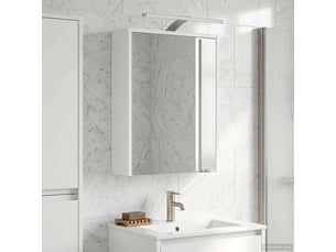 Armoire miroir salle de bain, meuble de rangement blanc 43x16x62.5 cm shl4154