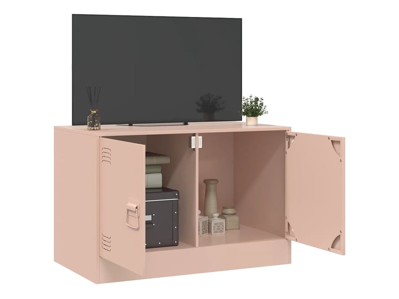  Meuble tv - banc tv - meuble de rangement rose 67x39x44 cm acier  - Conforama C