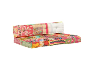 Coussin de canapé palette, coussin de chaise multicolore tissu patchwork cf54200