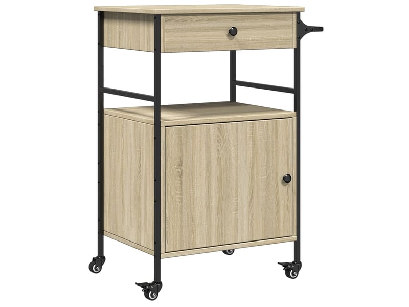  Desserte de cuisine, chariot de rangement chêne sonoma 56x43x89,5 cm bois d'ingénierie  - Conforama A