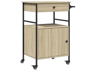 Desserte de cuisine, chariot de rangement chêne sonoma 56x43x89,5 cm bois d'ingénierie