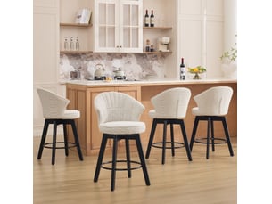 tabouret de bar  <strong>MODFU</strong>  - beige hauteur d'assise 62.5 cm vendu Par paire