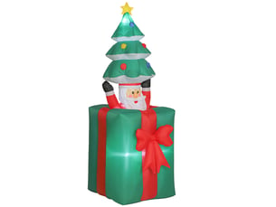 Décoration de noël gonflable avec lumières led, en polyester, pour une utilisation intérieure et extérieure, rouge et verte