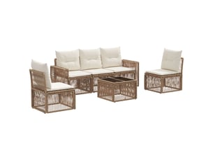 Vidaxl ensemble de canapé de jardin 6 pcs beige et blanc crème