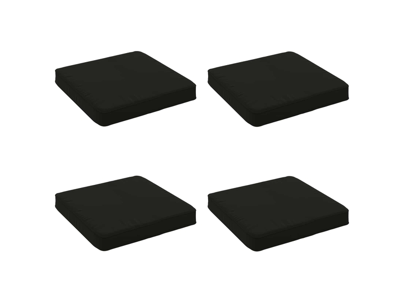 Lot de 4 coussins de siège, coussins d'assise vught 100 % polyester noir cf60725 - Conforama A