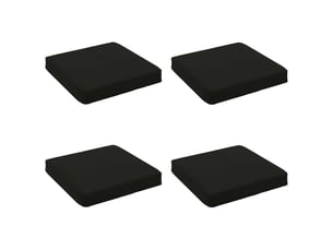 Lot de 4 coussins de siège, coussins d'assise vught 100 % polyester noir cf60725