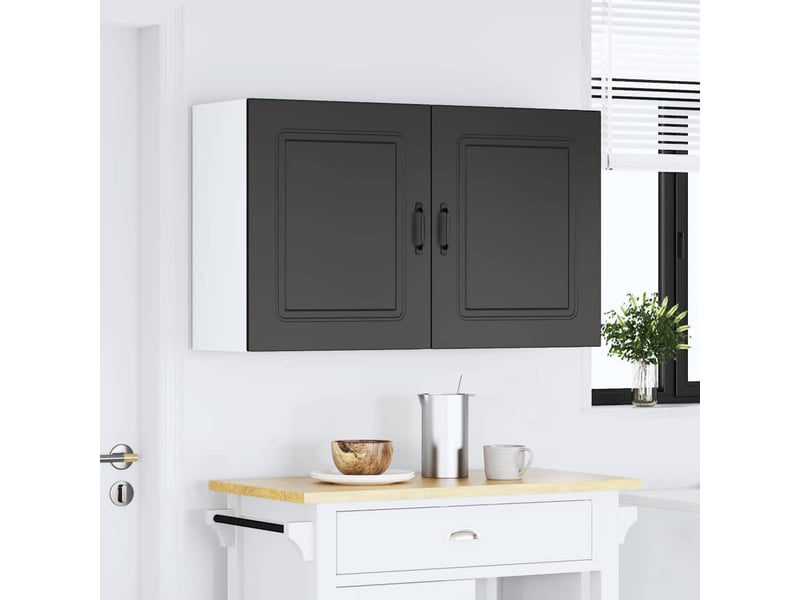 Meuble de rangement, armoires murales de cuisine kalmar en bois d'ingénierie noir - Conforama B