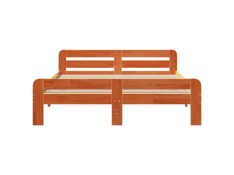  Lit double- lit adulte -  cadre de lit sans matelas  marron 150x200cm bois pin massif  - Conforama C