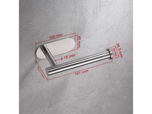 Porte-papier toilette mural en acier inoxydable 304, sans perçage, gris