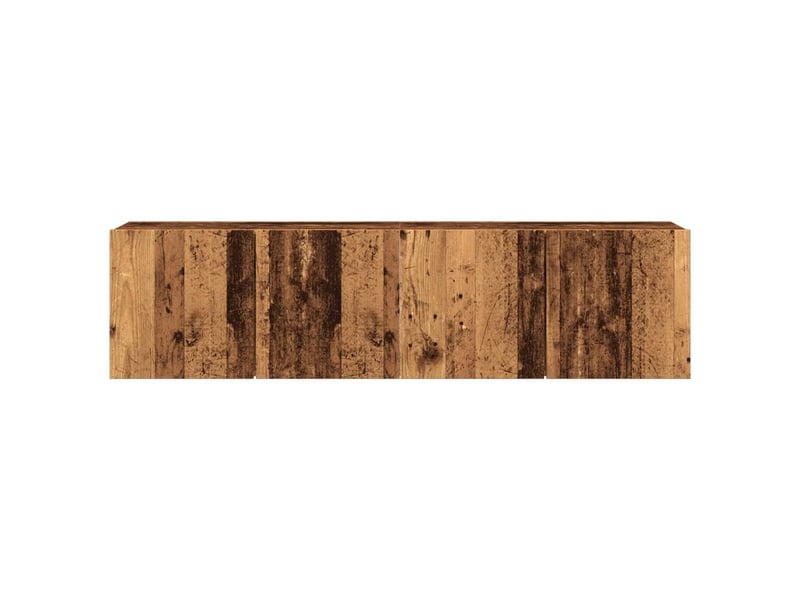  Lot de 2 meuble tv mural, meuble tv suspendu vieux bois 80x30x41 cm  - Conforama D