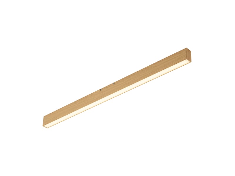  Plafonnier moderne aspect bois ocre avec led intégrée, dimmable 3 étapes (2700-4000k) et sélecteur dip - keane  - Conforama E