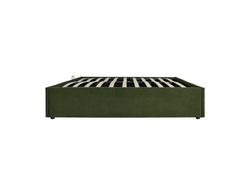  Lit coffre 140x190 velours kaki terre de nuit  - Conforama D