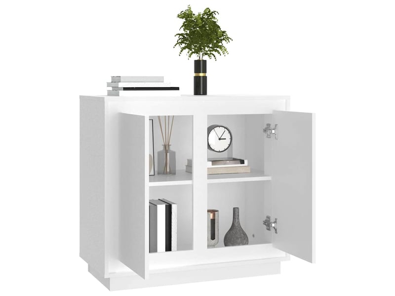  Buffet - bahut - meuble de rangement blanc 80x34x75 cm bois d'ingénierie  - Conforama D