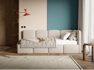 Lit 2 places 90x200 cm SELSEY Cloudy coloris beige