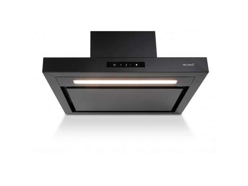  Hotte aspirante box noir beldeko 60 cm noire, commande gestuelle, 858 m³h, 4 vitesses, éclairage led, a+++  - Conforama E