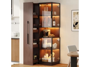 Vitrine coloris bois foncé <strong></strong> <strong></strong> - 70 cmx160 cm