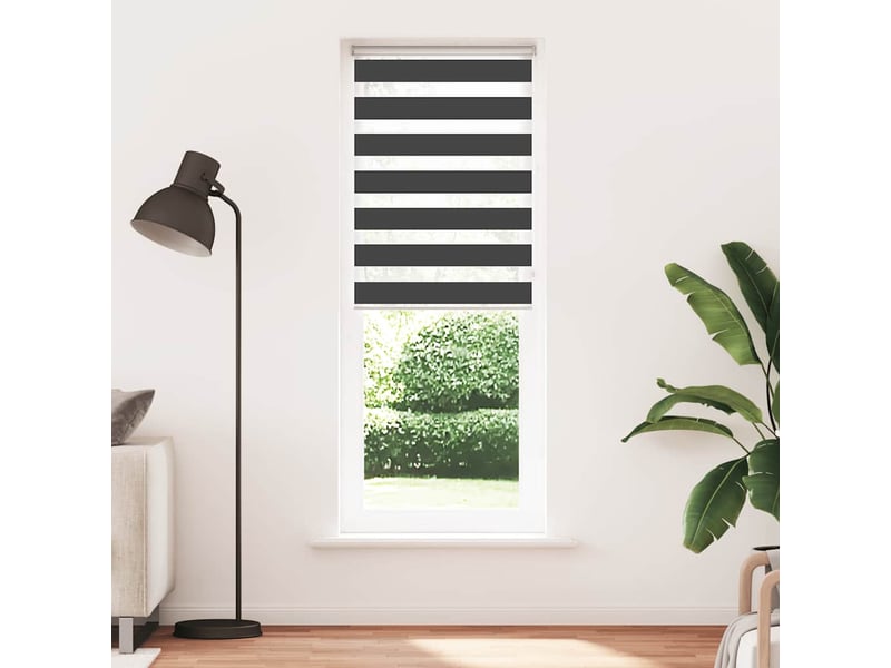  Store zèbre, store de fenêtre noir 80x200 cm largeur du tissu 75,9 cm polyester cf48939  - Conforama A