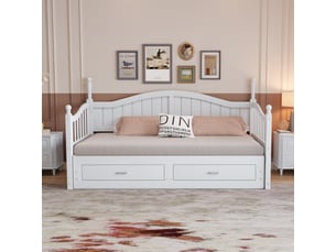 Lit gigogne 90x190 cm REDOM coloris blanc