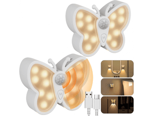 Veilleuse à capteur, lampe de nuit rechargeable 1200 mah, 2 températures de couleur, luminosité réglable, conception magnétique, blanc