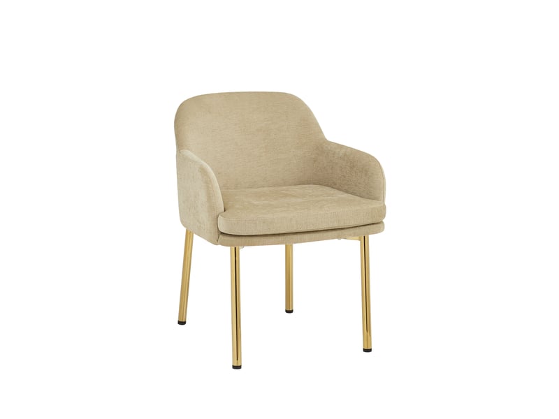  Lot de 2 chaises de salle à manger rembourrées avec accoudoirs, réglables en hauteur, charge 125 kg, coloris marron Fay Lum - Conforama E