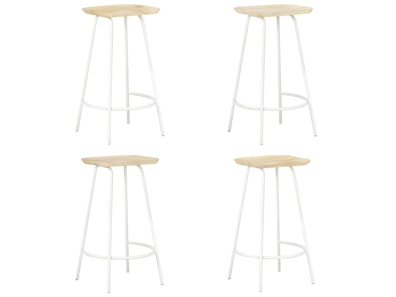  Lot de 4 tabouret de bar, chaise de bar bois de manguier massif shl32191  - Conforama B