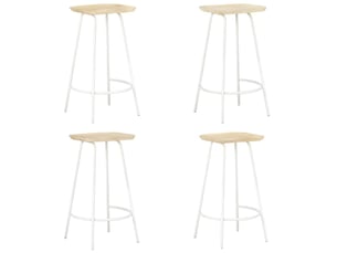 Lot de 4 tabouret de bar, chaise de bar bois de manguier massif shl32191