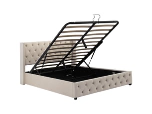 Lit coffre 140x190 cm <strong></strong>  <strong>Qualité haut de gamme</strong> coloris beige