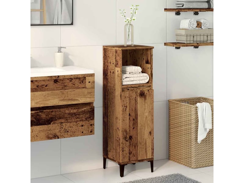  Armoire de salle de bain vieux bois 30x30x100cm bois ingénierie shl6639  - Conforama C