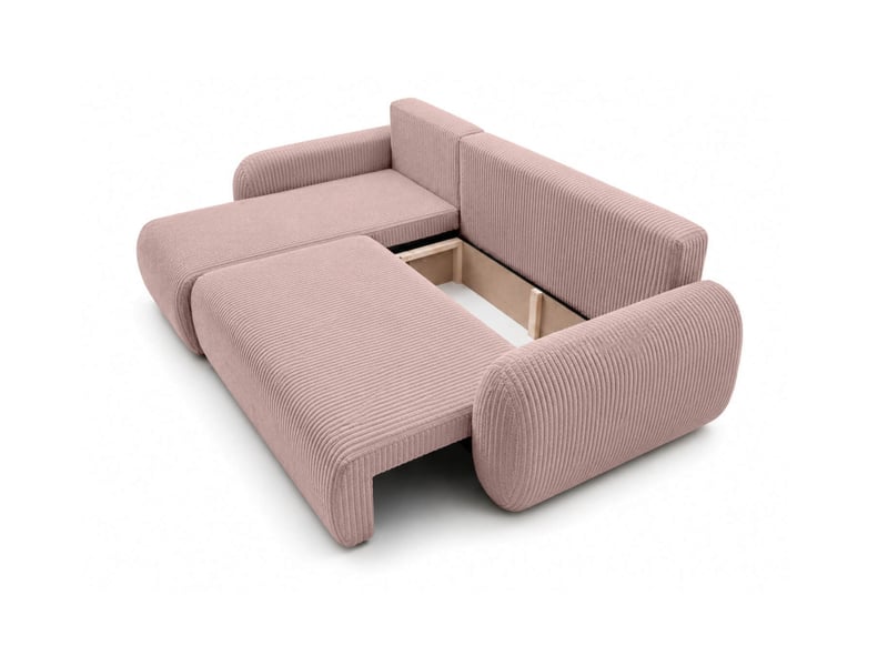 Alya - canapé d'angle convertible et réversible 3 places en velours côtelé - Conforama D