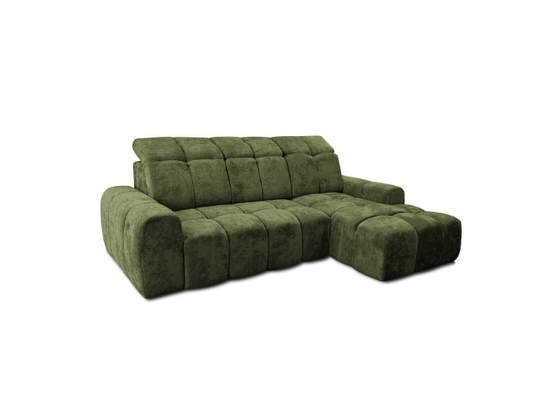  Canapé d'angle droit relax krabi avec coffre tissu kiara vert KRABI-M-KIA862-R - Conforama A