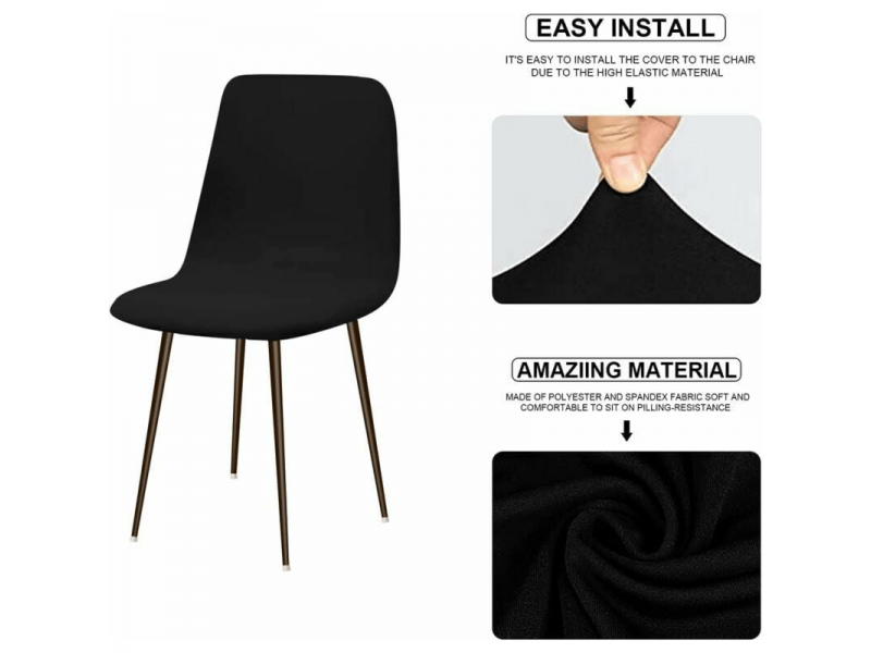  Housse de chaise scandinave extensible lot de 4 moderne housse de chaise de salle à manger lavable universel couverture de chaise de cuisine décor de, 52 x 48 cm XLH-ZLS-011916ZLS - Conforama E