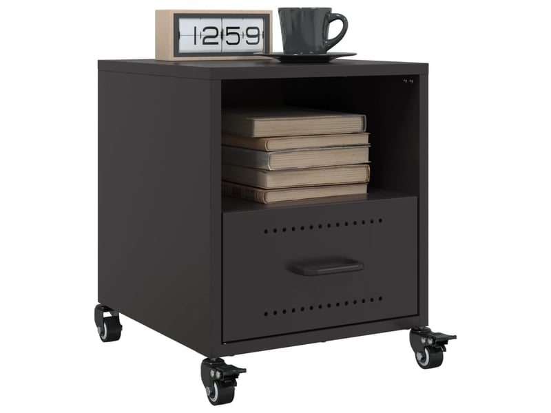  Table de chevet - cabinet de chevet - table de nuit noir 36x39x43,5 cm acier  - Conforama D
