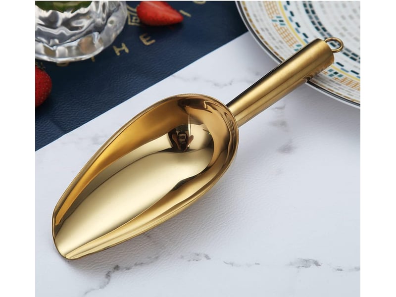  Cuillère à glace en or 6 oz, cuillère à glace en métal plaqué or titane pour machine à glaçons, polyvalente pour la cuillère de nourriture de barre de  - Conforama C